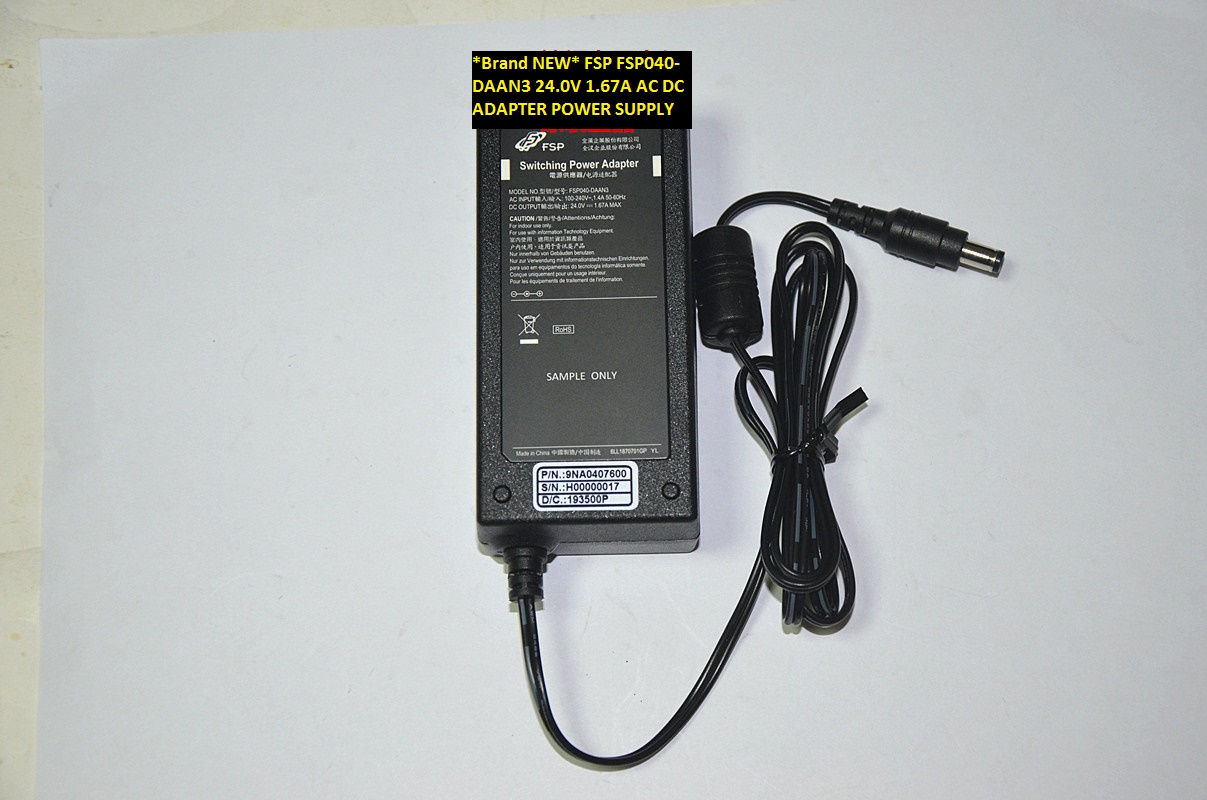 *Brand NEW* FSP 24.0V 1.67A FSP040-DAAN3 AC DC ADAPTER POWER SUPPLY - Click Image to Close